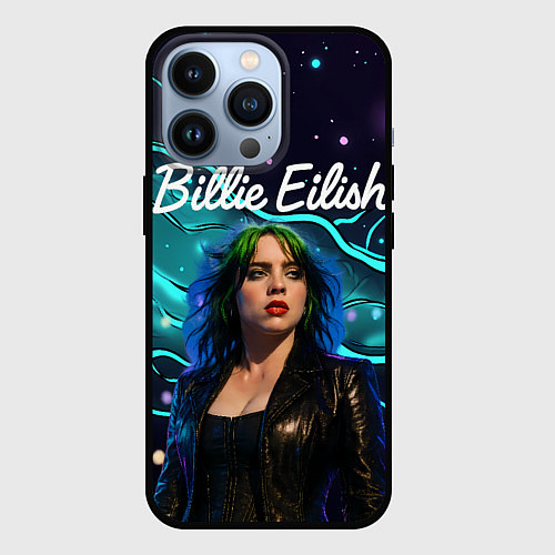 Чехол iPhone 13 Pro Певица Билли Айлиш / 3D-Черный – фото 1