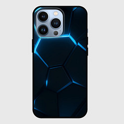 Чехол iPhone 13 Pro Черные плиты с синим светом