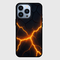 Чехол iPhone 13 Pro Молнии и черные плиты
