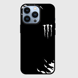 Чехол для iPhone 13 Pro Monster energy fire white, цвет: 3D-черный