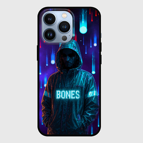 Чехол iPhone 13 Pro Bones в стиле киберпанк / 3D-Черный – фото 1