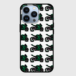 Чехол для iPhone 13 Pro Motorbike dark green, цвет: 3D-черный