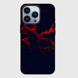 Чехол для iPhone 13 Pro Lightning red glow, цвет: 3D-черный