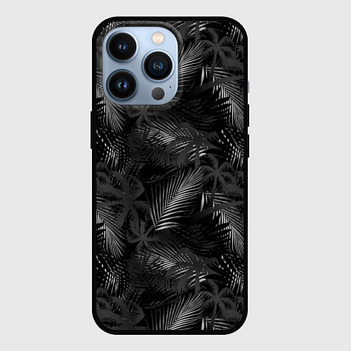 Чехол iPhone 13 Pro Palm black and white / 3D-Черный – фото 1