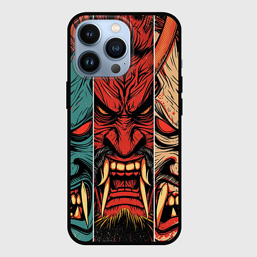 Чехол iPhone 13 Pro Demons Oni - neuroart / 3D-Черный – фото 1