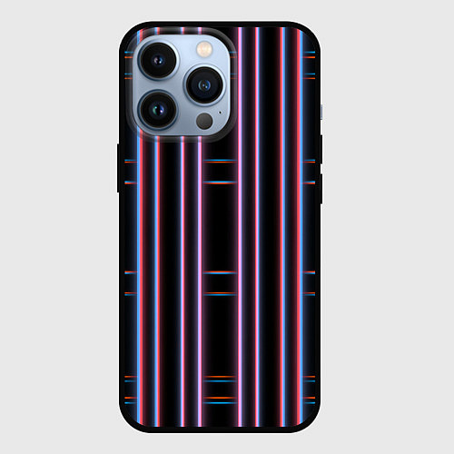 Чехол iPhone 13 Pro Neon red blue black / 3D-Черный – фото 1