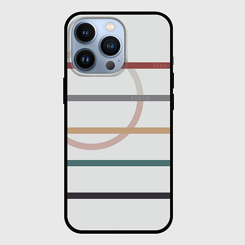 Чехол iPhone 13 Pro Stripes and circle / 3D-Черный – фото 1
