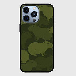 Чехол для iPhone 13 Pro Камуфляж из капибар, цвет: 3D-черный