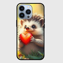 Чехол для iPhone 13 Pro Милаха ёжик влюблён, цвет: 3D-черный
