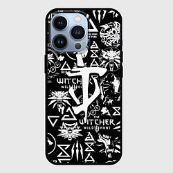 Чехол для iPhone 13 Pro Doom логотипы ведьмак, цвет: 3D-черный