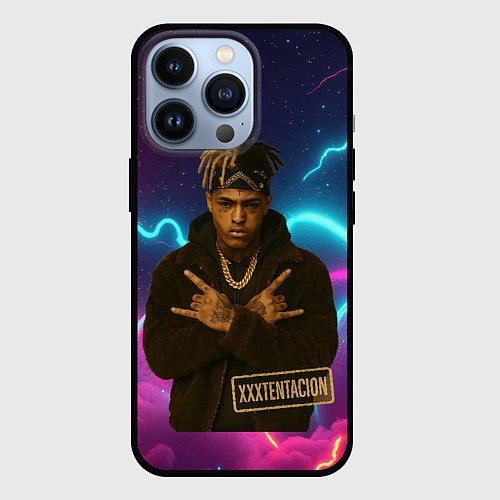 Чехол iPhone 13 Pro XXXTentacion с цепью / 3D-Черный – фото 1