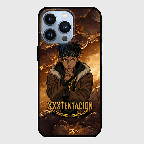 Чехол iPhone 13 Pro XXXTentacion anime style / 3D-Черный – фото 1