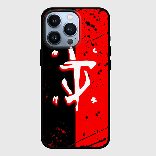 Чехол iPhone 13 Pro Doom текстура краски / 3D-Черный – фото 1