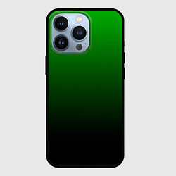 Чехол для iPhone 13 Pro Green gradient, цвет: 3D-черный