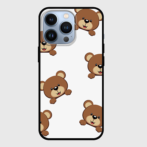 Чехол iPhone 13 Pro Мордашка мишки / 3D-Черный – фото 1
