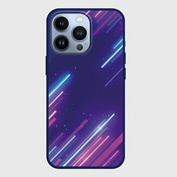 Чехол для iPhone 13 Pro Абстракция бело синие красные полосы, цвет: 3D-тёмно-синий