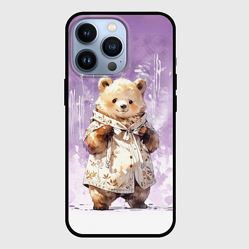 Чехол iPhone 13 Pro Умилительный мишка / 3D-Черный – фото 1