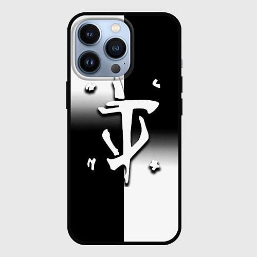 Чехол iPhone 13 Pro Doom black geometry / 3D-Черный – фото 1