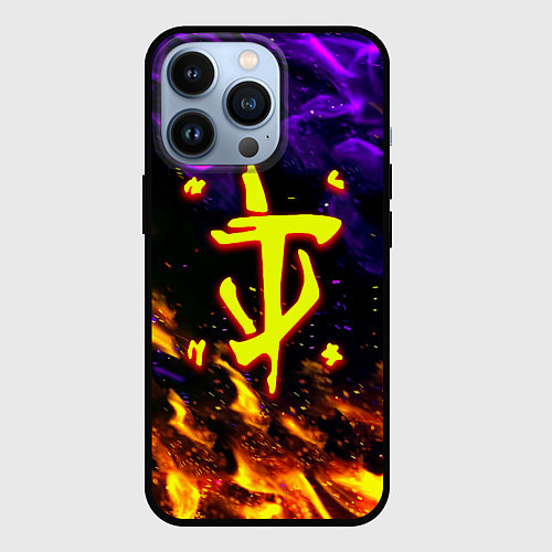 Чехол iPhone 13 Pro Doom огненный стиль / 3D-Черный – фото 1