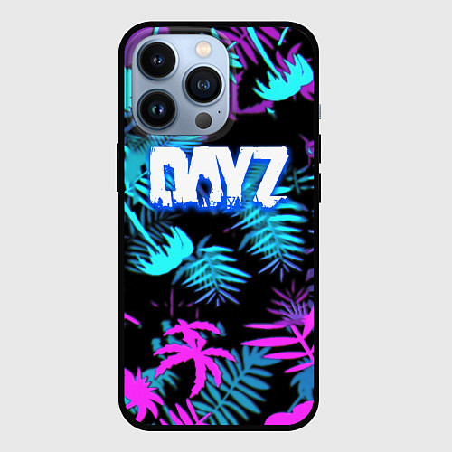 Чехол iPhone 13 Pro Dayz неоновые тропики / 3D-Черный – фото 1