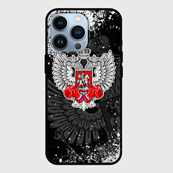 Чехол для iPhone 13 Pro Федерация бокса России - брызги, цвет: 3D-черный