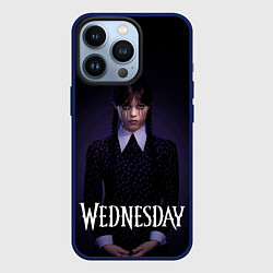 Чехол для iPhone 13 Pro Уэнсдэй в черных слезах Wednesday, цвет: 3D-тёмно-синий