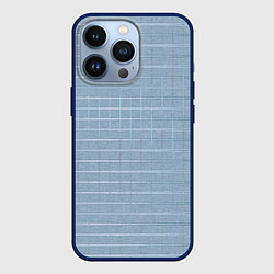 Чехол для iPhone 13 Pro Светлый серо-голубой однотонная текстура с полосам, цвет: 3D-тёмно-синий