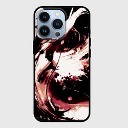 Чехол для iPhone 13 Pro Чёрно-красный абстракция волна, цвет: 3D-черный