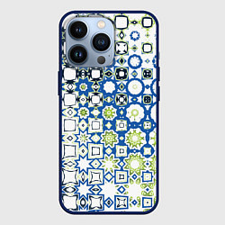 Чехол для iPhone 13 Pro Сине-зеленая абстракция, цвет: 3D-тёмно-синий