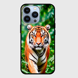 Чехол для iPhone 13 Pro Тигр в зелёных джунглях, цвет: 3D-черный