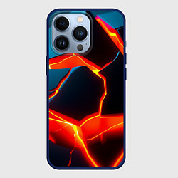 Чехол для iPhone 13 Pro Neon glow orange, цвет: 3D-тёмно-синий