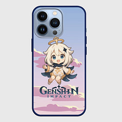 Чехол для iPhone 13 Pro Genshin Impact чиби Паймон, цвет: 3D-тёмно-синий
