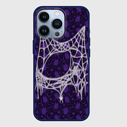Чехол для iPhone 13 Pro Хэллоуин - Паутина, цвет: 3D-тёмно-синий