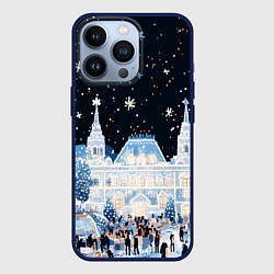 Чехол для iPhone 13 Pro Салют в новогодней Москве, цвет: 3D-тёмно-синий