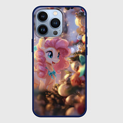 Чехол для iPhone 13 Pro Милая новогодняя лошадка с крыльями, цвет: 3D-тёмно-синий