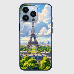 Чехол для iPhone 13 Pro Эйфелева башня в сердце Парижа, цвет: 3D-тёмно-синий