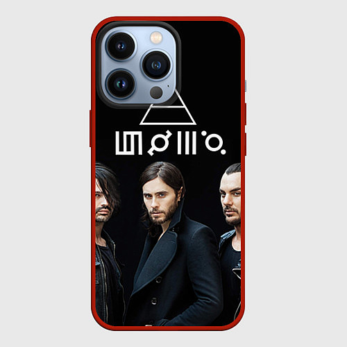 Чехол iPhone 13 Pro 30 seconds to mars / 3D-Красный – фото 1