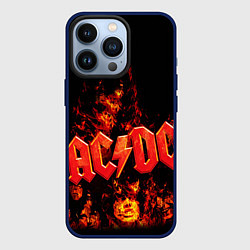 Чехол для iPhone 13 Pro AC/DC Flame, цвет: 3D-тёмно-синий