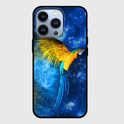 Чехол для iPhone 13 Pro Космический попугай, цвет: 3D-черный