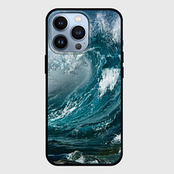 Чехол для iPhone 13 Pro Волна, цвет: 3D-черный