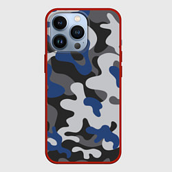 Чехол для iPhone 13 Pro Зимний камуфляж, цвет: 3D-красный