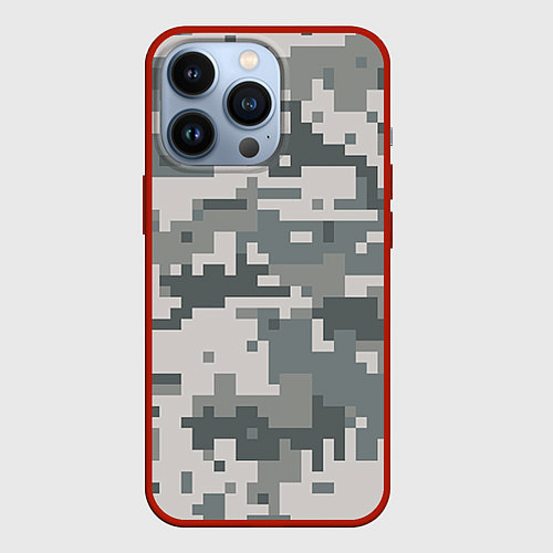 Чехол iPhone 13 Pro Камуфляж / 3D-Красный – фото 1