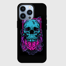 Чехол для iPhone 13 Pro Кислотный череп, цвет: 3D-черный