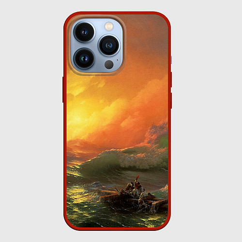 Чехол iPhone 13 Pro Айвазовский - 9 Вал / 3D-Красный – фото 1