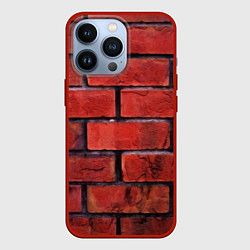Чехол для iPhone 13 Pro Кирпич, цвет: 3D-красный