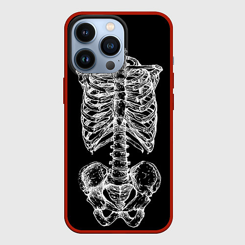 Чехол iPhone 13 Pro Скелет / 3D-Красный – фото 1