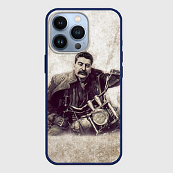 Чехол для iPhone 13 Pro Сталин байкер, цвет: 3D-тёмно-синий