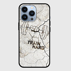 Чехол для iPhone 13 Pro Train hard, цвет: 3D-черный