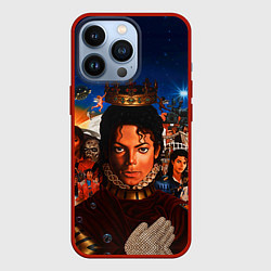 Чехол для iPhone 13 Pro Michael Jackson: Pop King, цвет: 3D-красный