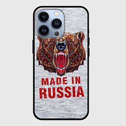 Чехол для iPhone 13 Pro Bear: Made in Russia, цвет: 3D-черный
